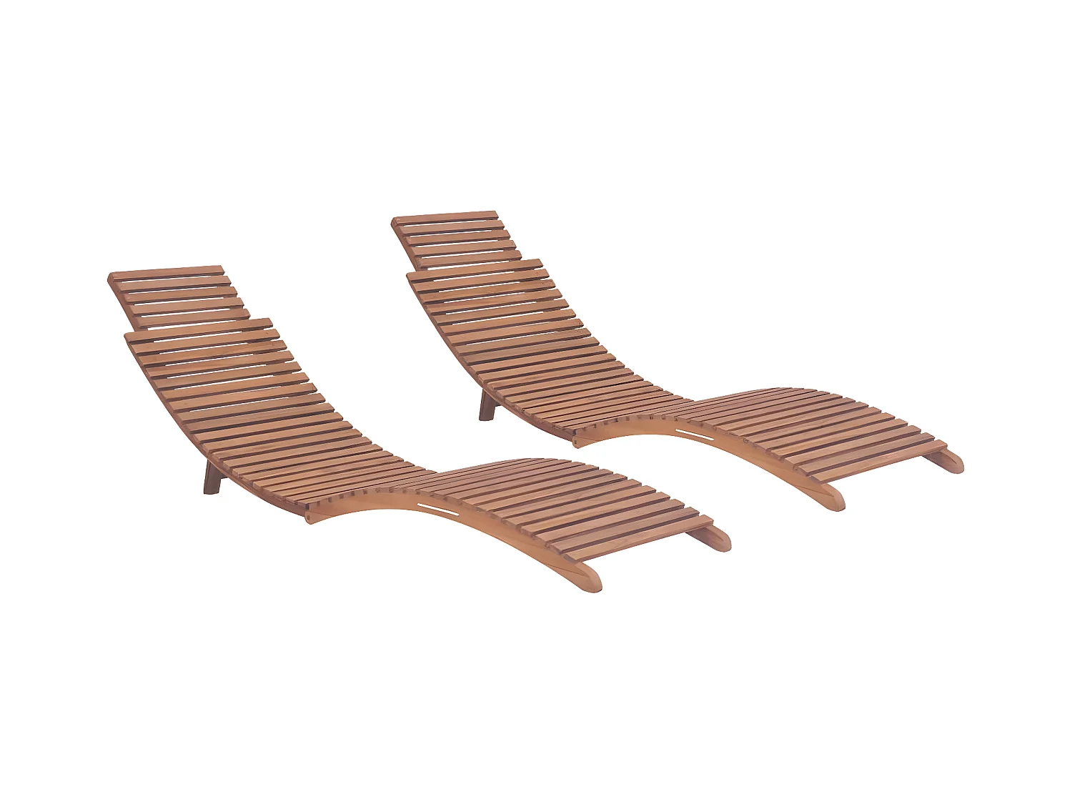 Lot de 2 Bains de soleil pliables Bois de teck solide FR89070