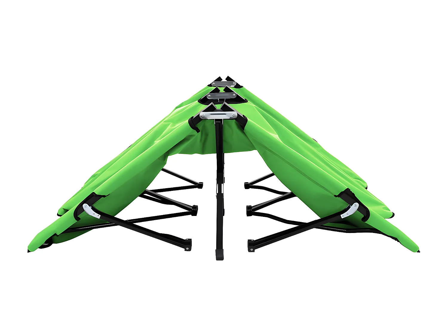 Tumbona plegable para 2 personas acero verde ES188362