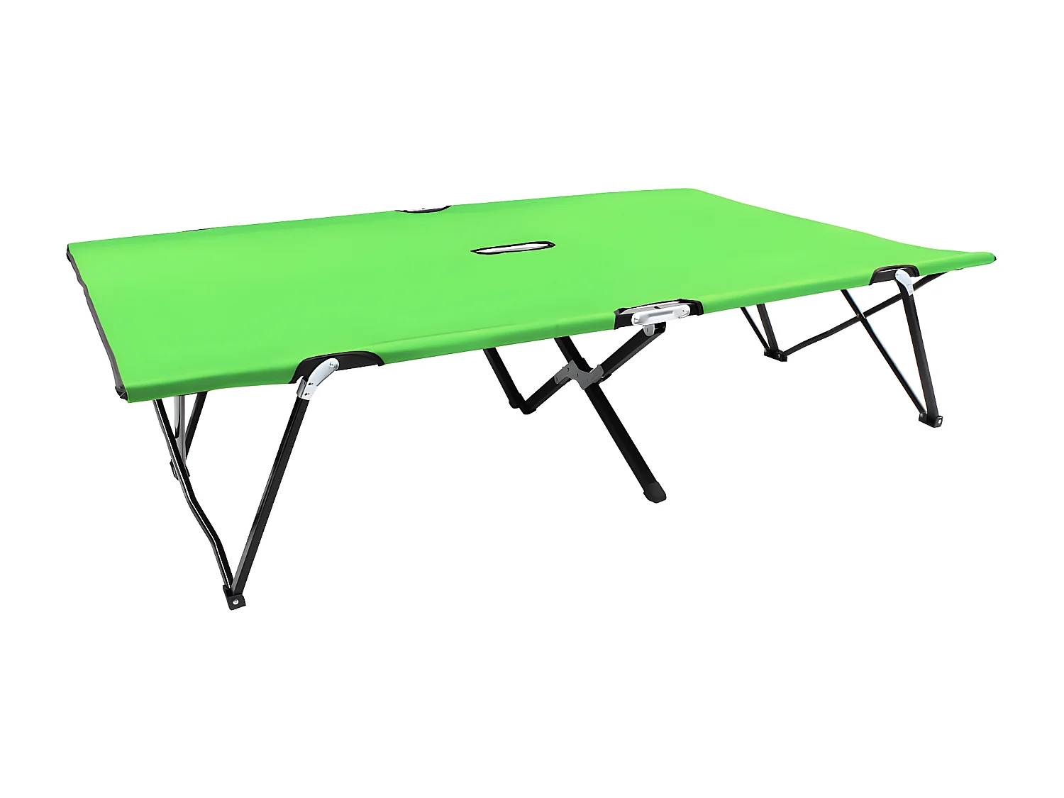 Bain de soleil pliable 2 places vert acier FR73222