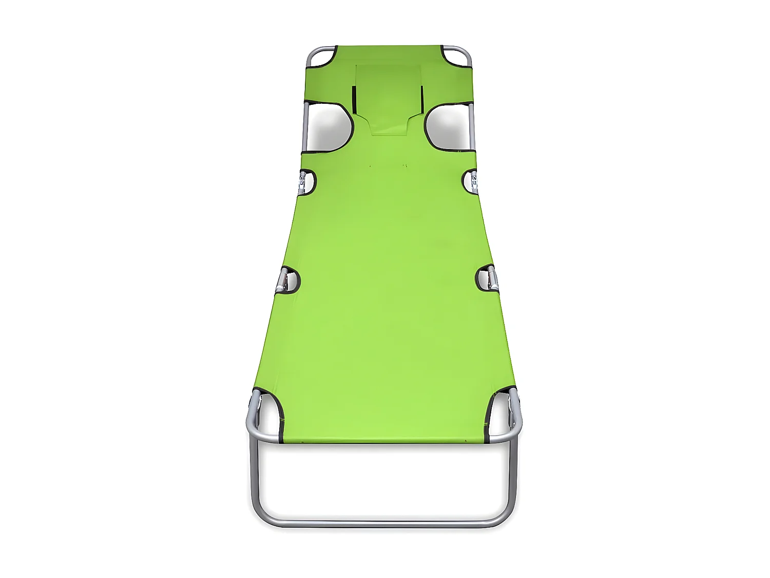 Ligbed inklapbaar met hoofdkussen gepoedercoat staal groen BE727205