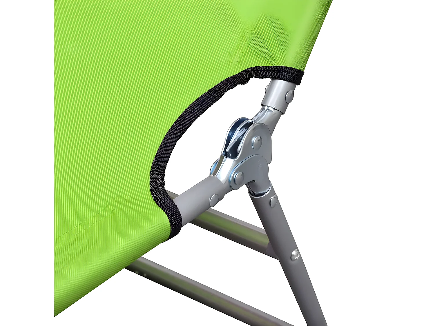 Ligbed inklapbaar met hoofdkussen gepoedercoat staal groen BE727205