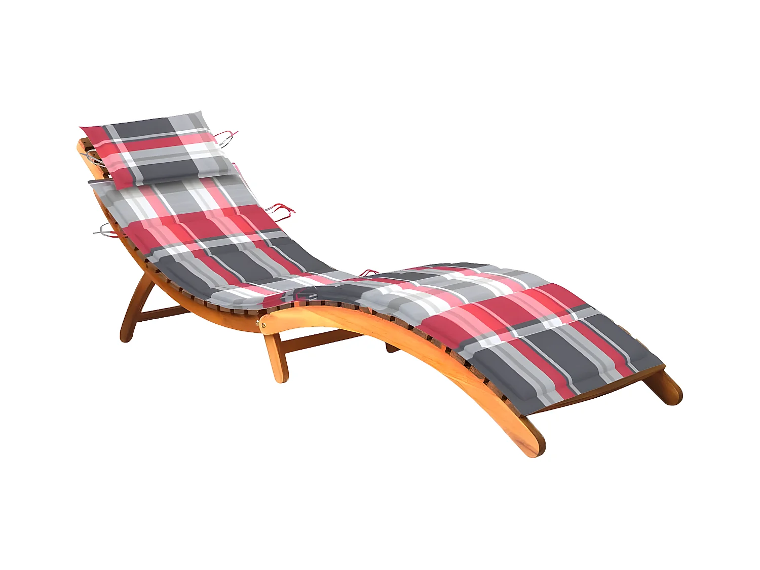 Bain de soleil de jardin avec coussin Bois d'acacia solide FR81354