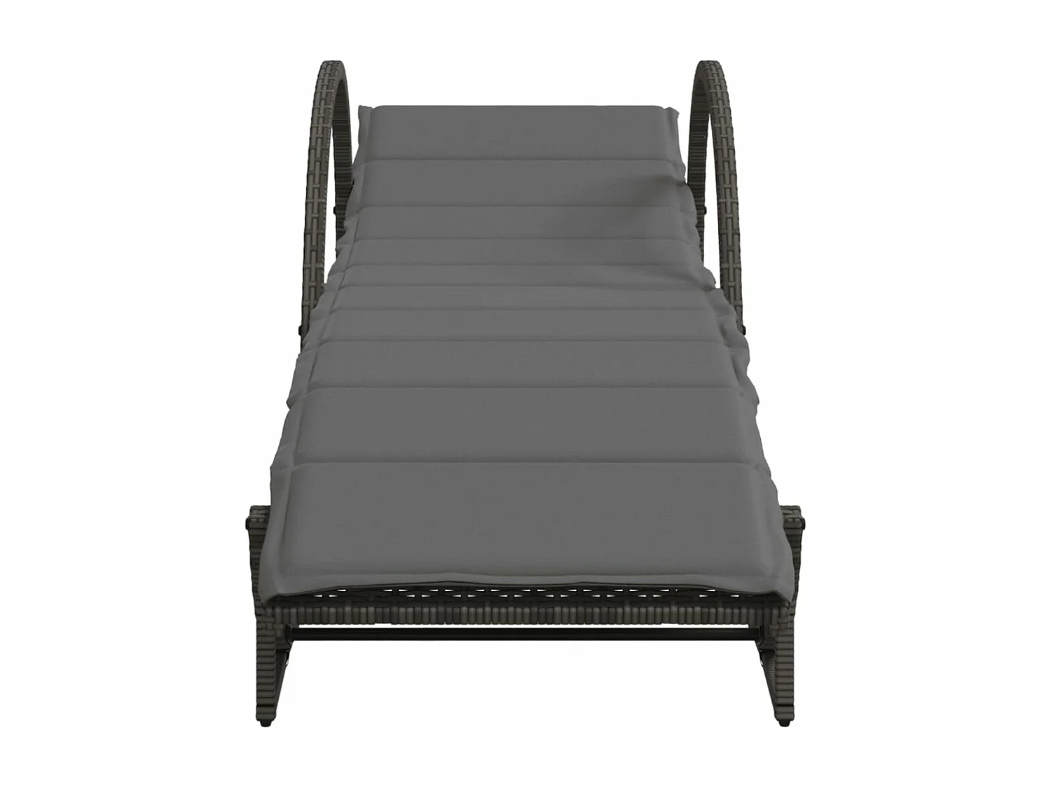 Lot de 2 Bains de soleil avec table gris résine tressée FR21457