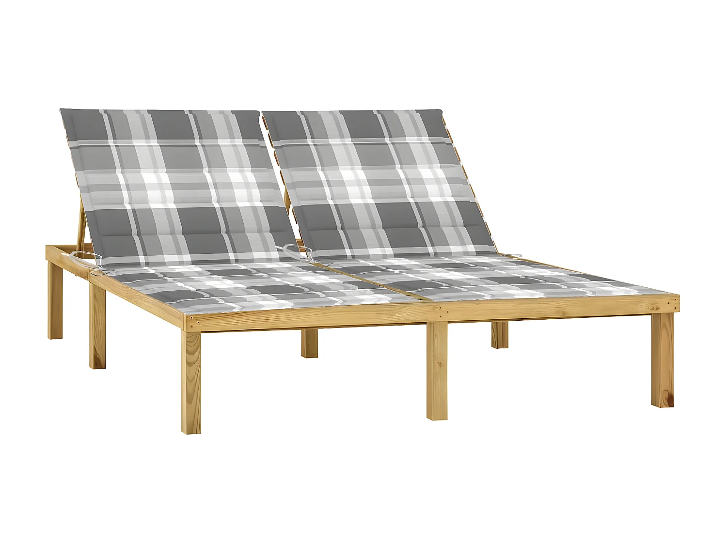 Bain de soleil double avec coussins Bois de pin imprégné FR93217