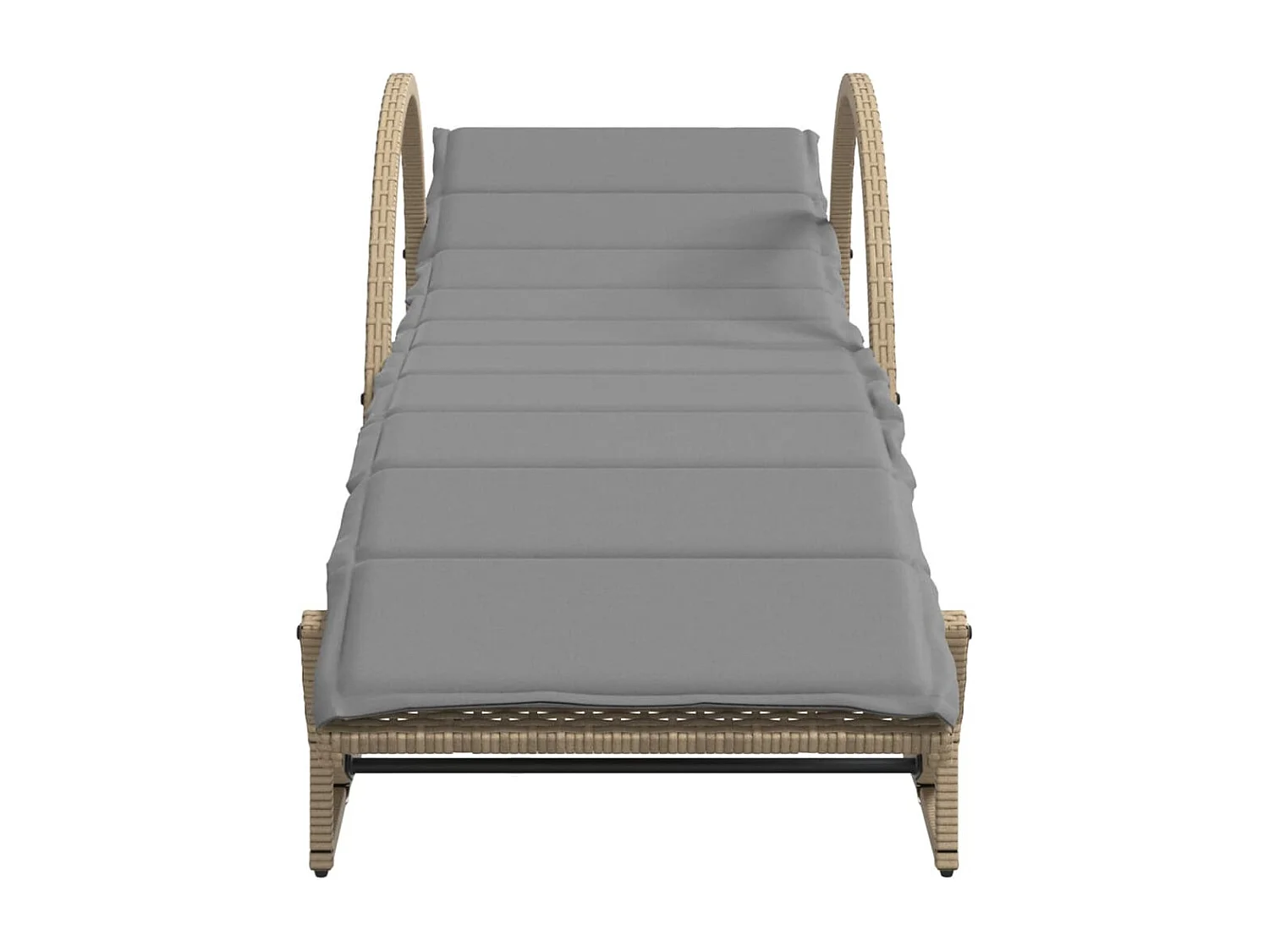 Tumbonas con mesita 2 unidades ratán sintético beige ES348377