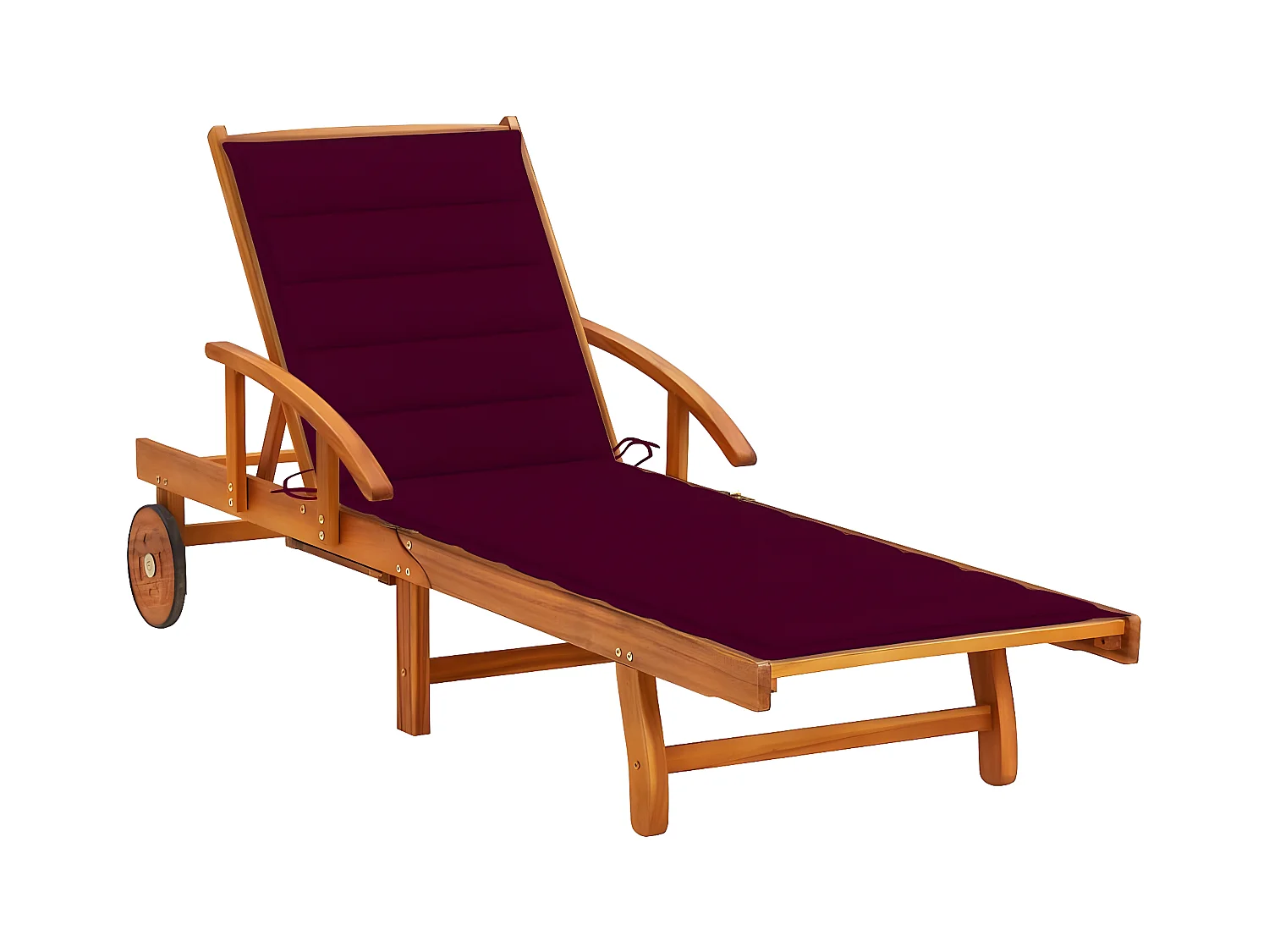 Bain de soleil de jardin avec coussin Bois d'acacia solide FR40109