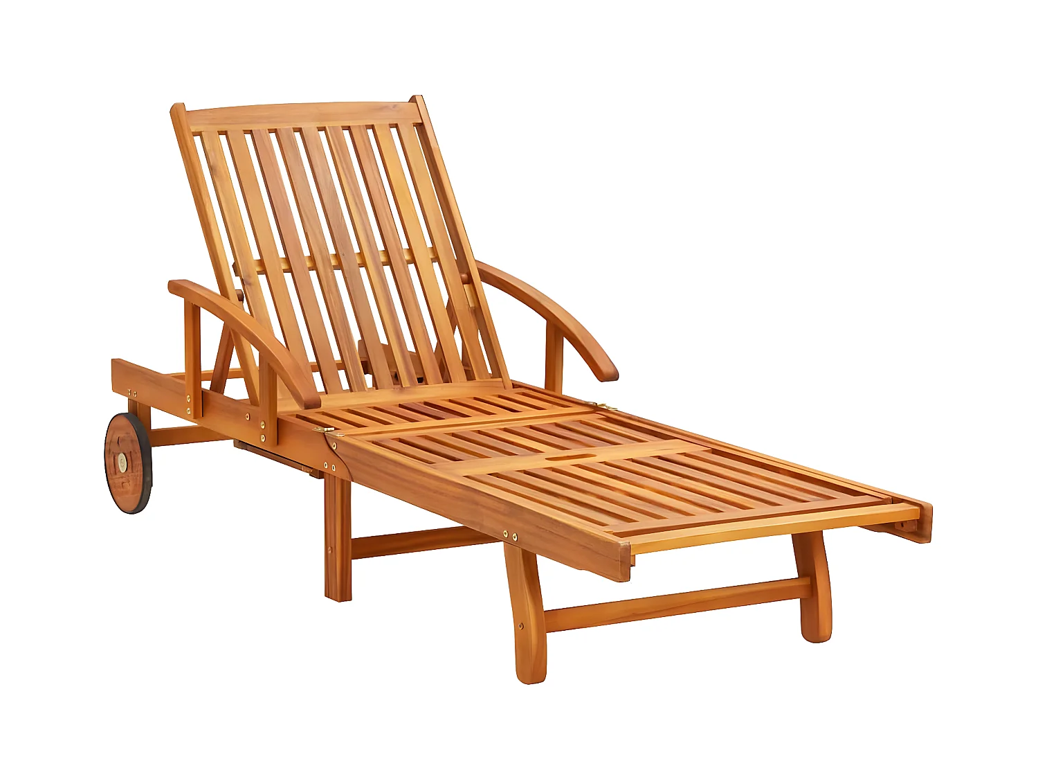 Ligbed met kussen massief acaciahout BE739859