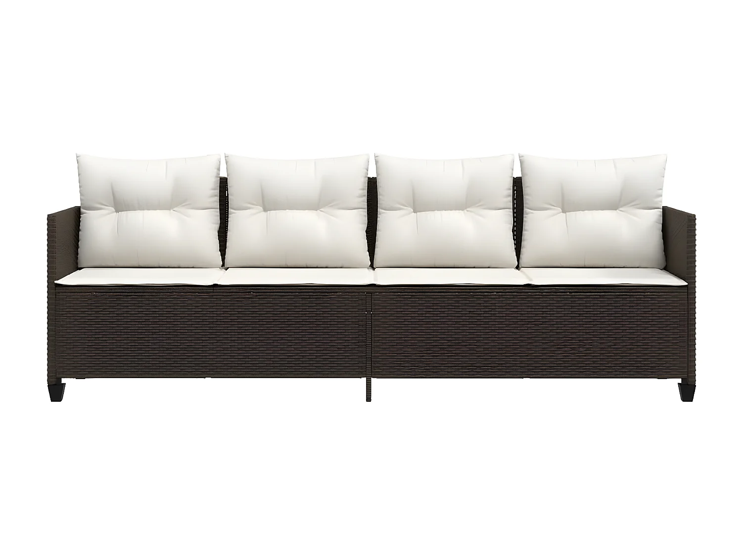 Ligbed met kussens poly rattan bruin BE631399