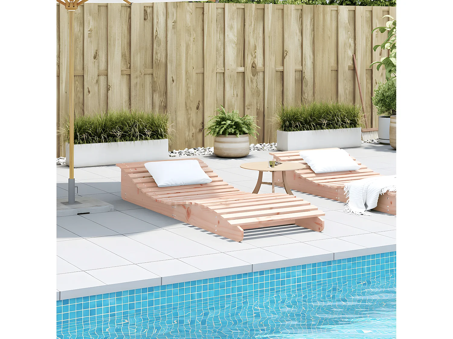 Tumbona de madera maciza Douglas 205x80x31,5 cm ES388011