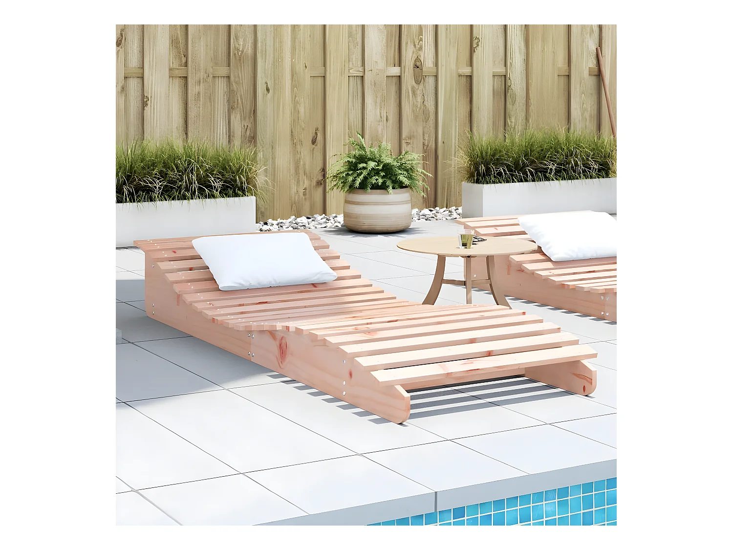 Bain de soleil 205x80x31,5 cm bois massif de douglas FR18213