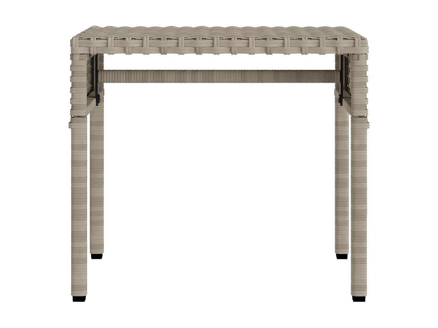 Bain de soleil avec auvent et table gris clair résine tressée FR51084