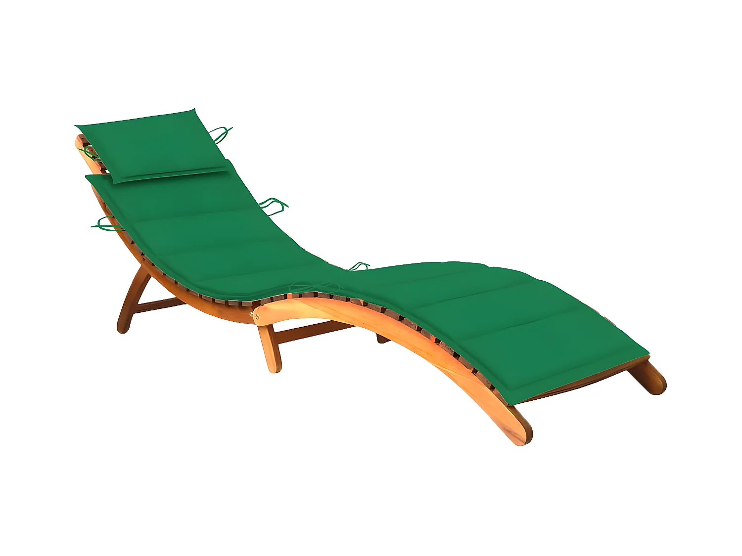 Bain de soleil de jardin avec coussin Bois d'acacia solide FR22827