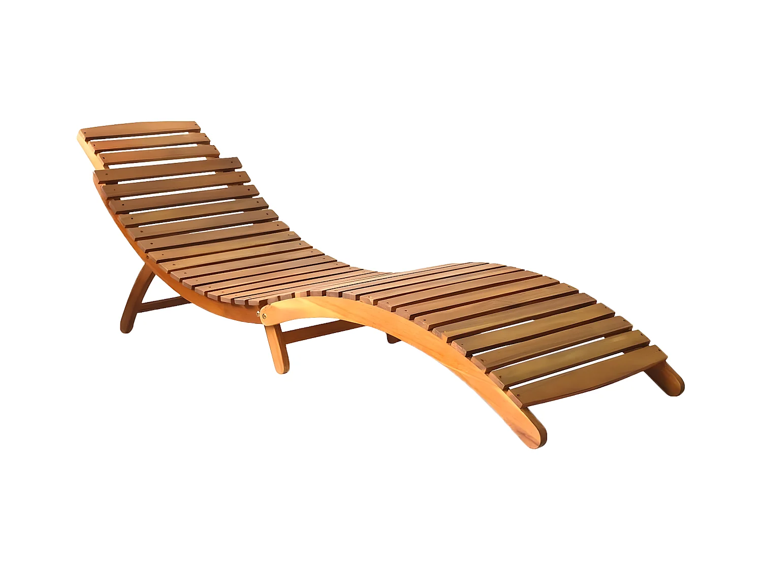 Tumbona de jardín con cojín madera maciza de acacia ES857772