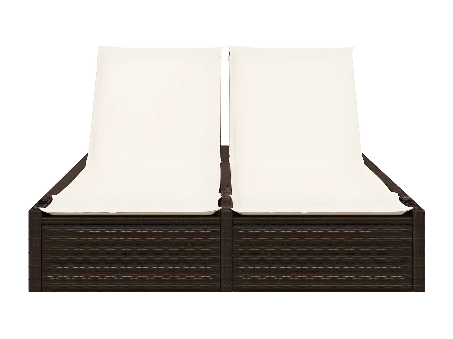 Tumbona doble con cojines ratán sintético marrón ES651794