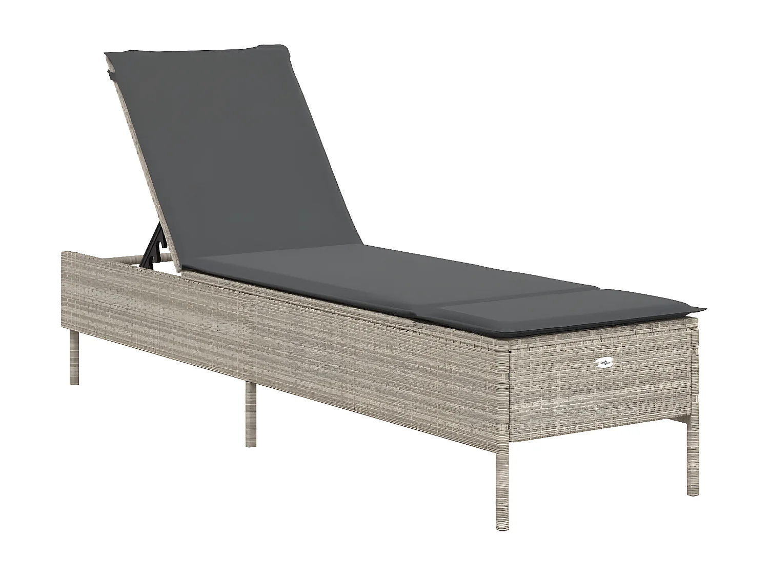 Lot de 2 Bains de soleil avec coussins gris résine tressée FR71183