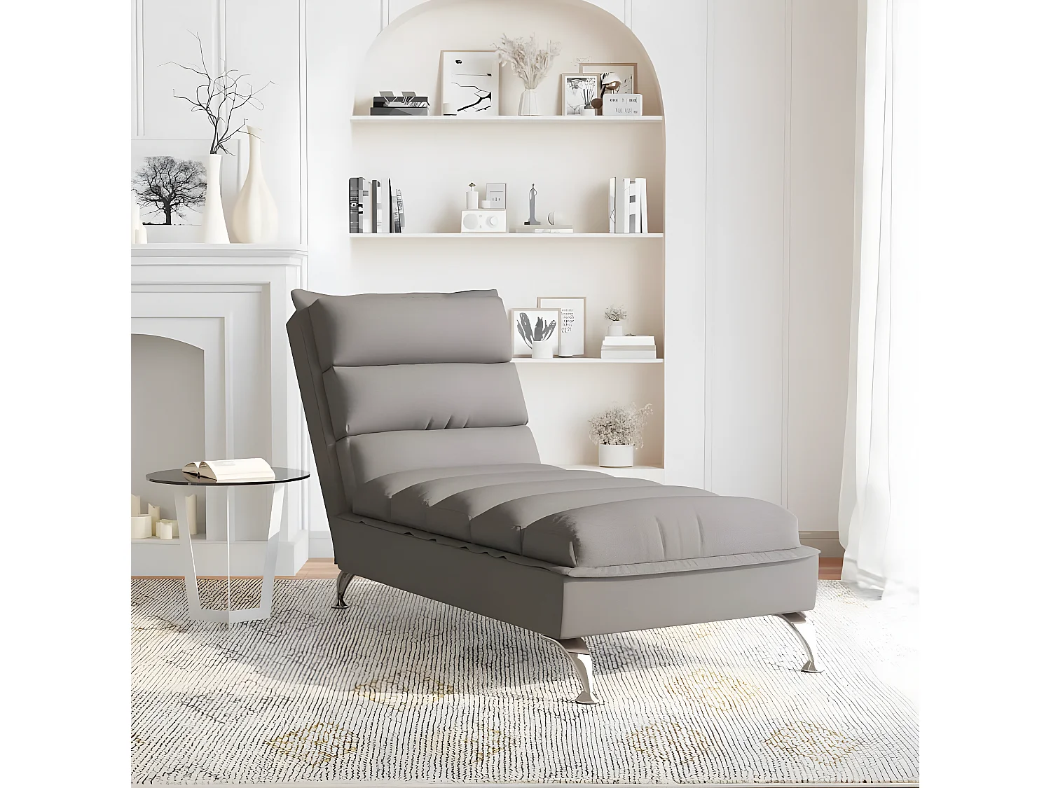 Bain de soleil avec coussins taupe tissu FR78521