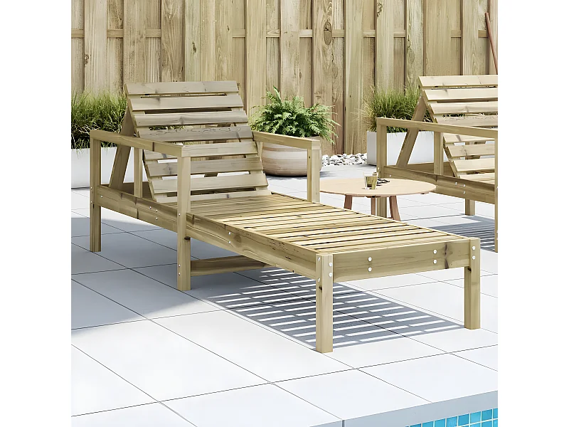 Bain de soleil 199,5x62x55 cm bois de pin imprégné FR76521