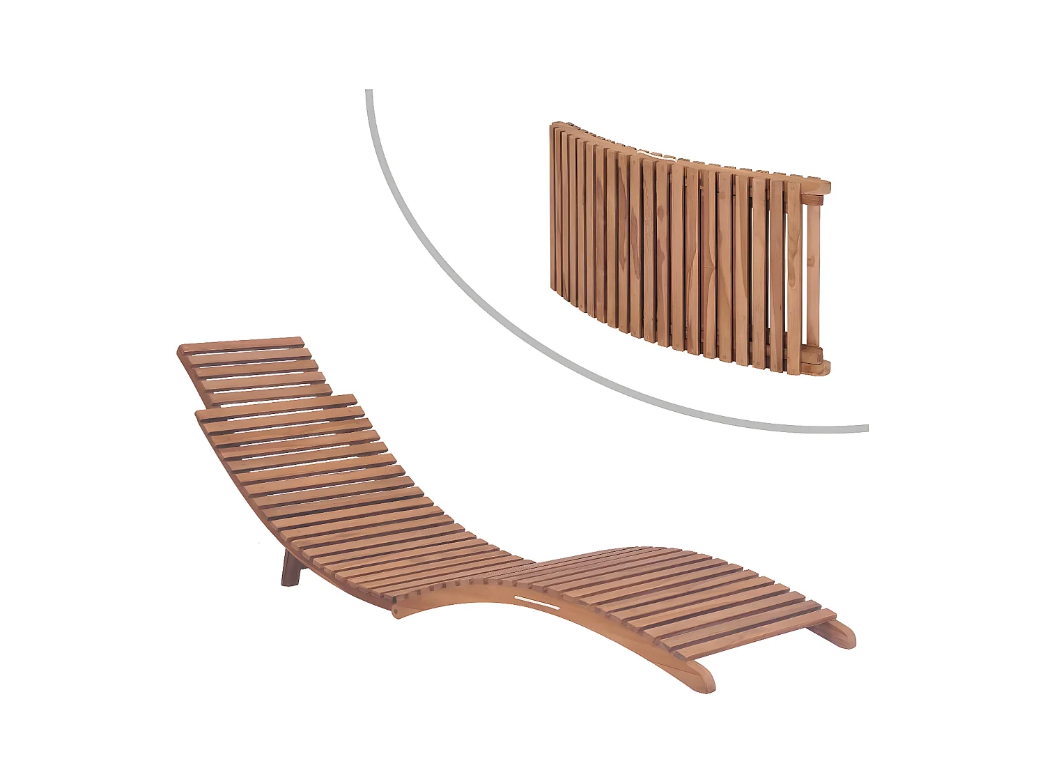 Bain de soleil pliable Bois de teck solide FR61784