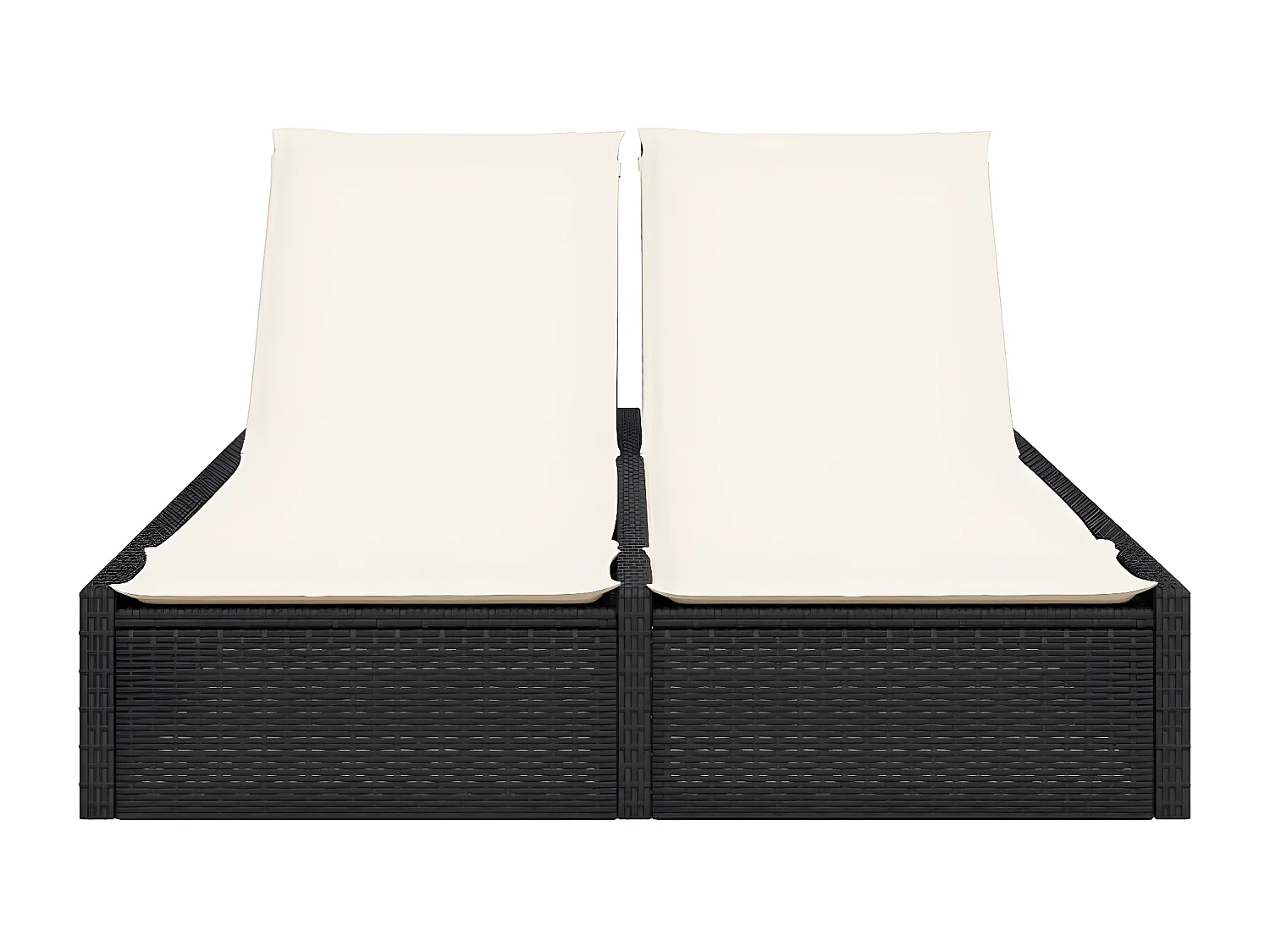 Bain de soleil double avec coussins noir résine tressée FR81231