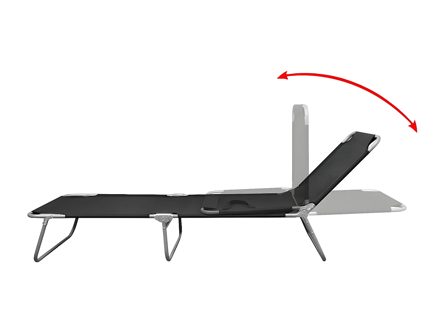 Bain de soleil pliable acier enduit de poudre noir FR40040