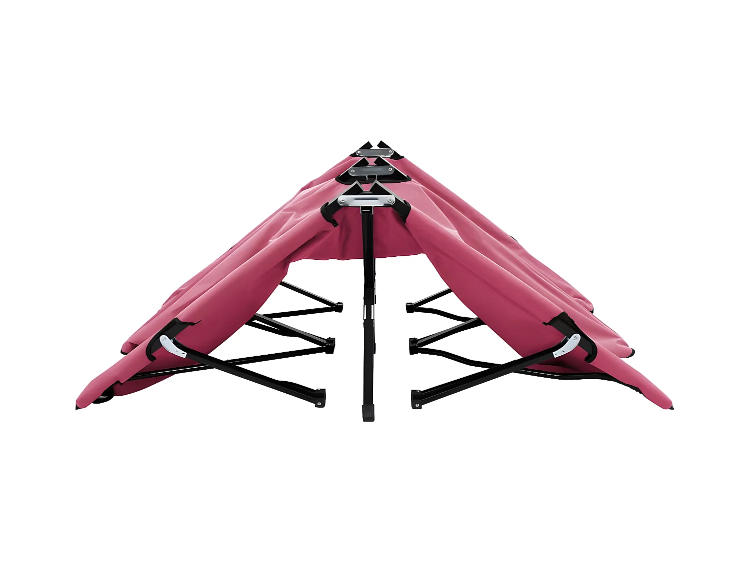 Ligbed 2-persoons inklapbaar staal roze BE903177