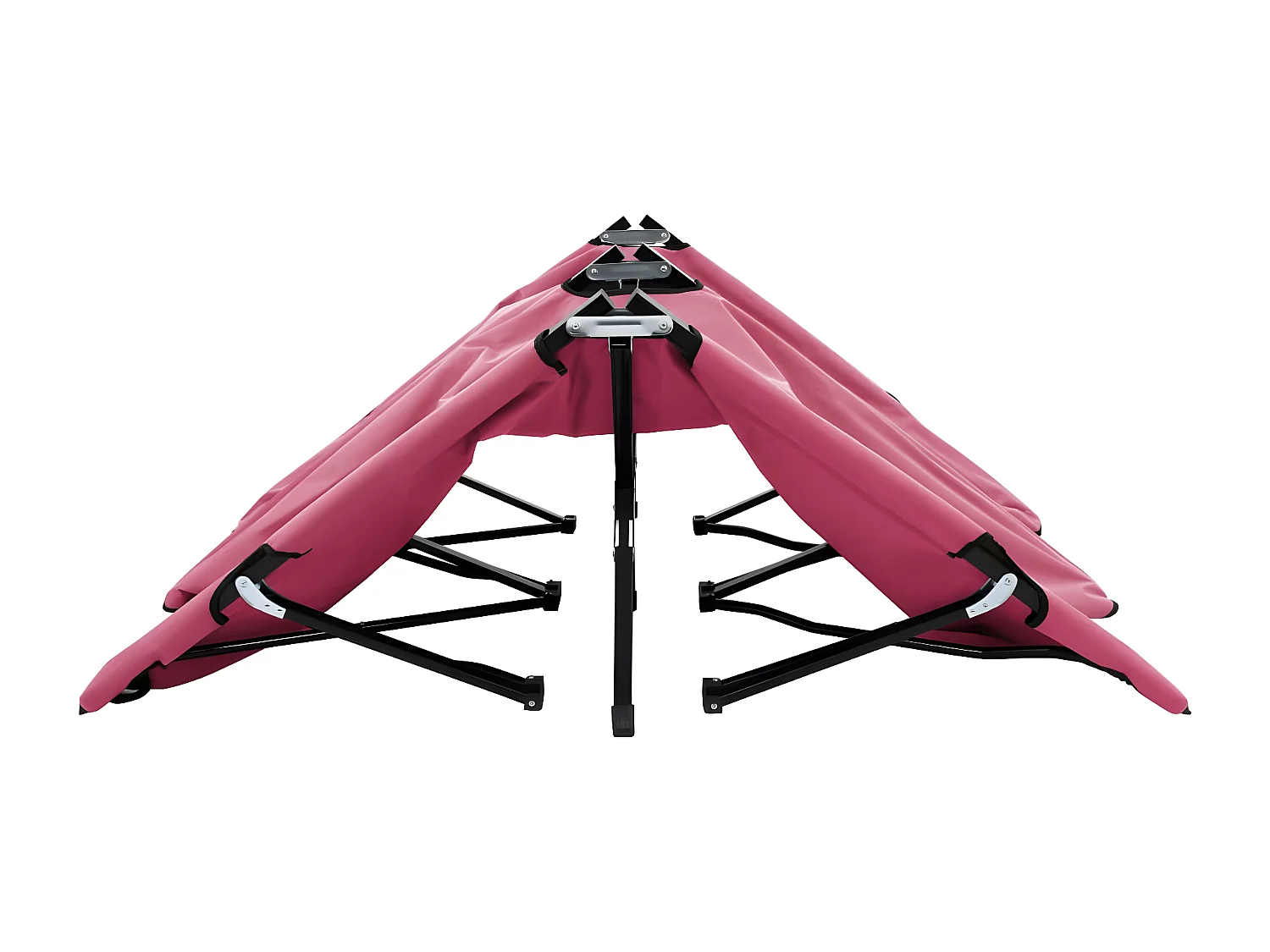 Ligbed 2-persoons inklapbaar staal roze BE903177