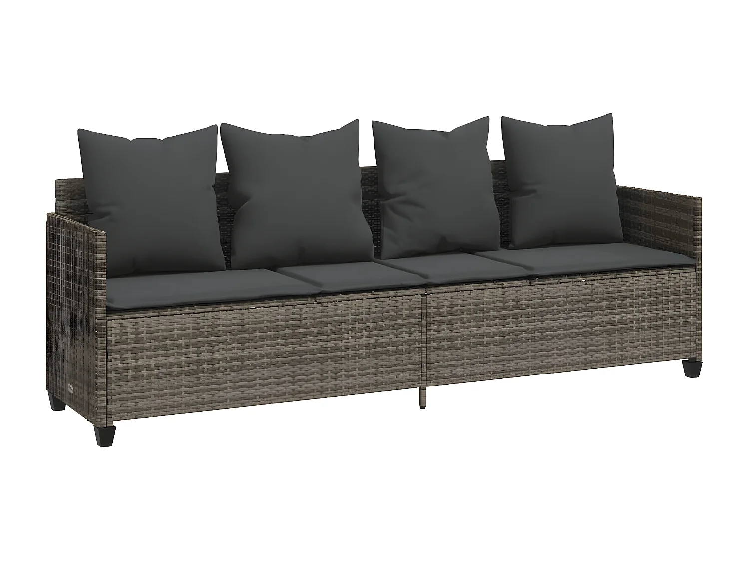 Bain de soleil avec coussins gris résine tressée FR33849