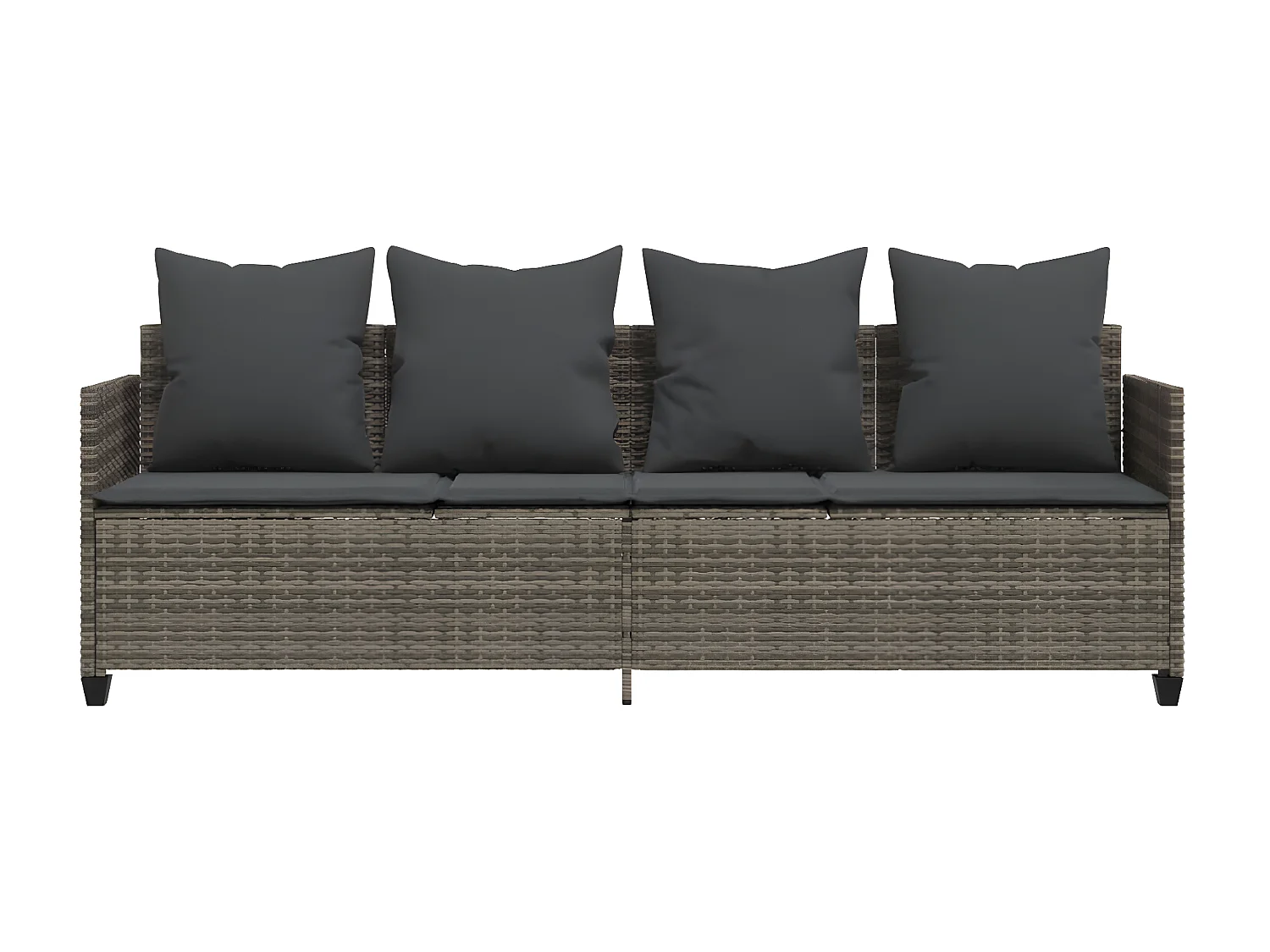 Bain de soleil avec coussins gris résine tressée FR33849