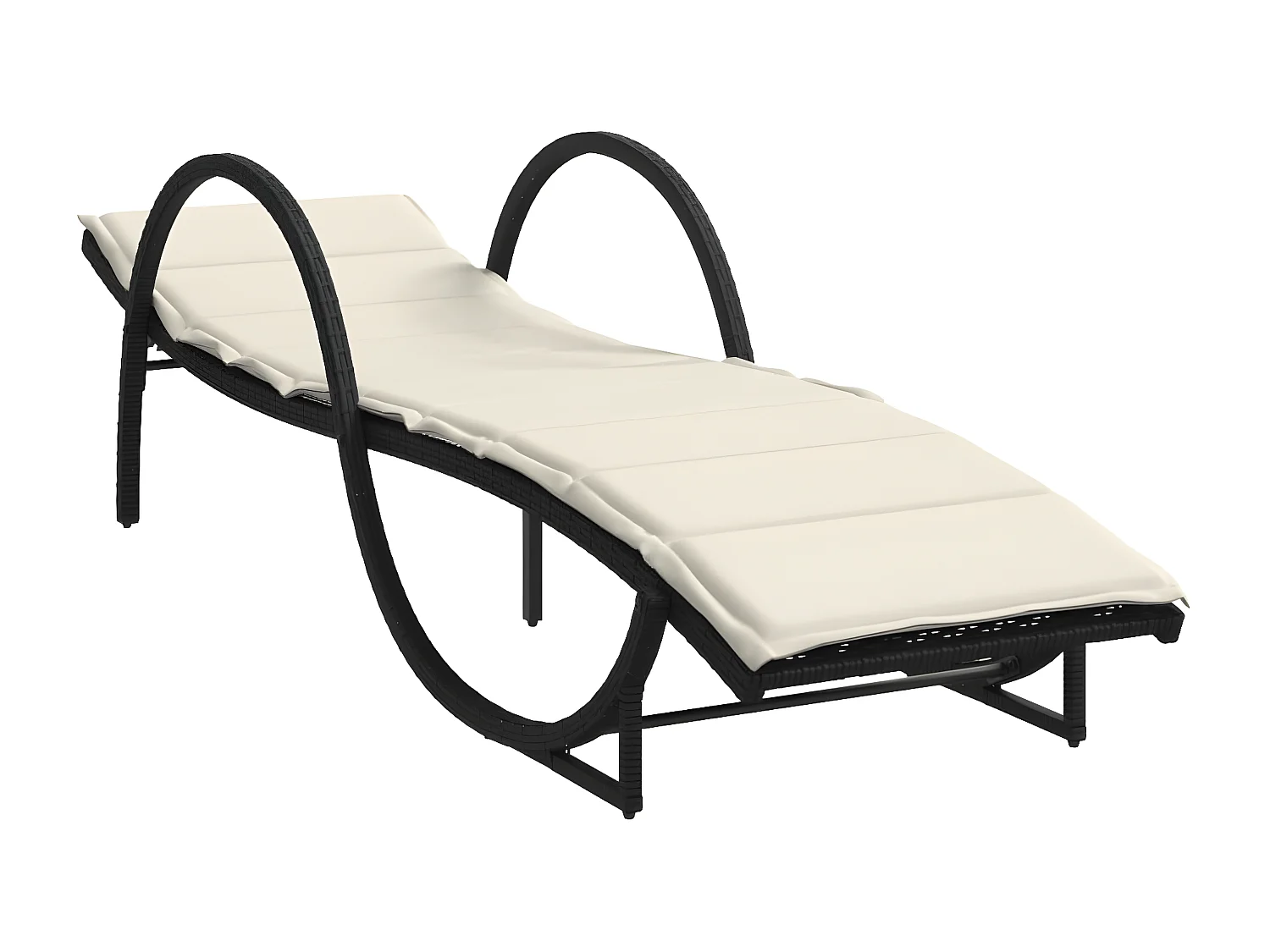 Lot de 2 Bains de soleil avec table noir résine tressée FR99115