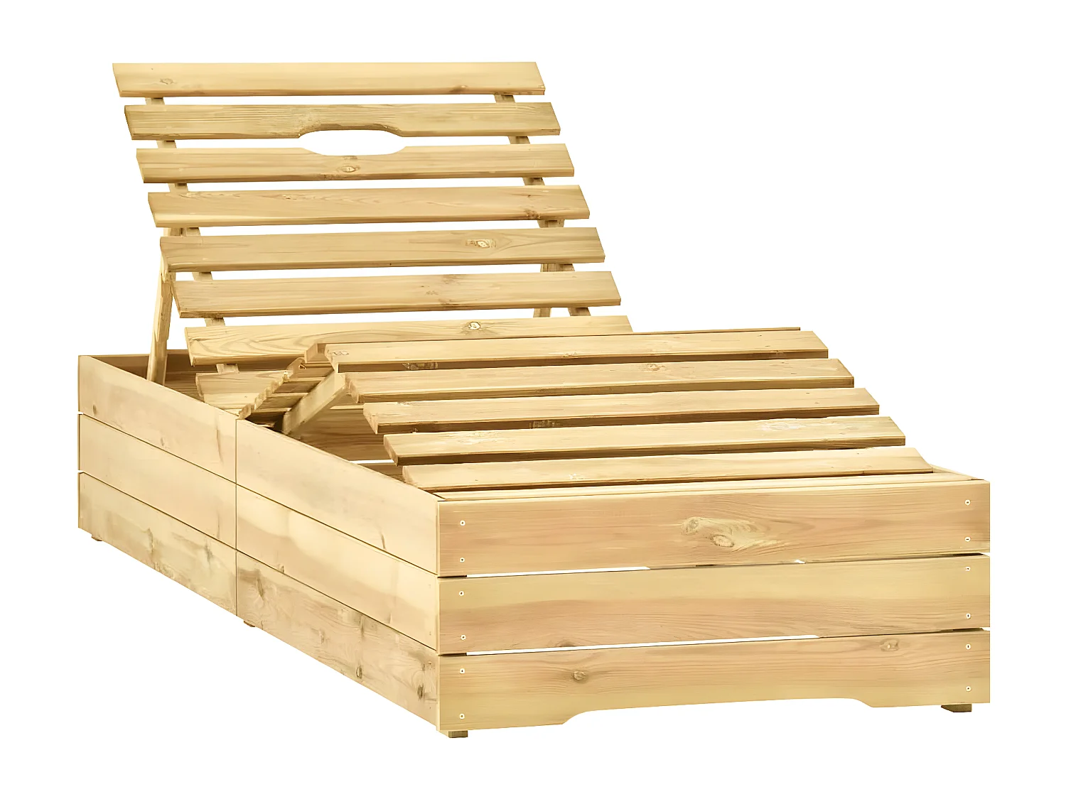 Bain de soleil de jardin avec table et coussin Pin imprégné FR65922