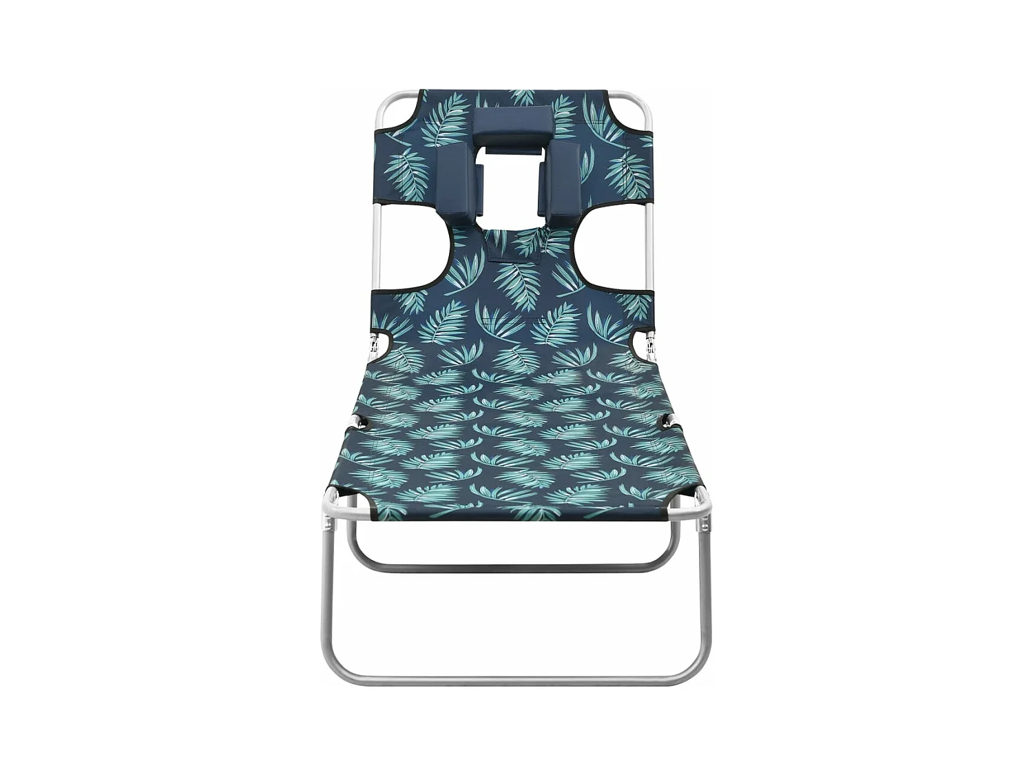 Bain de soleil avec coussin de tête Acier Motif de feuilles FR97473