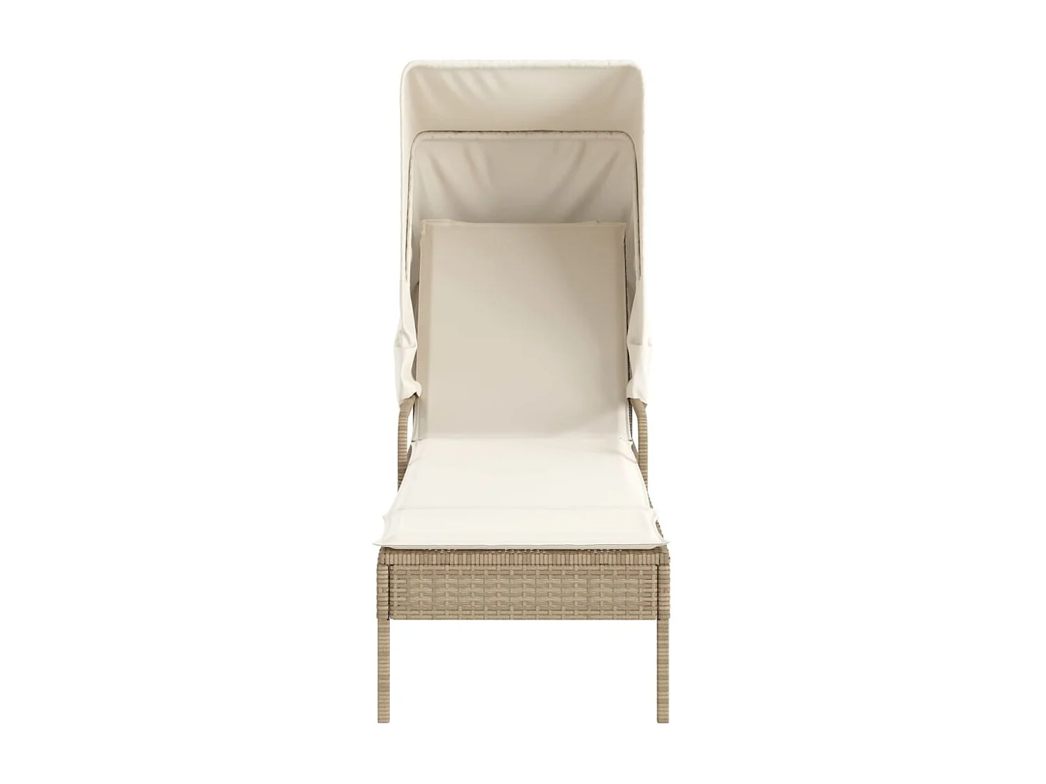 Bain de soleil avec auvent beige résine tressée FR73800
