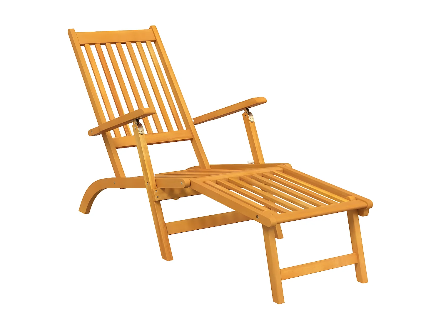 Silla de jardín con reposapiés y mesita madera maciza de acacia ES879825