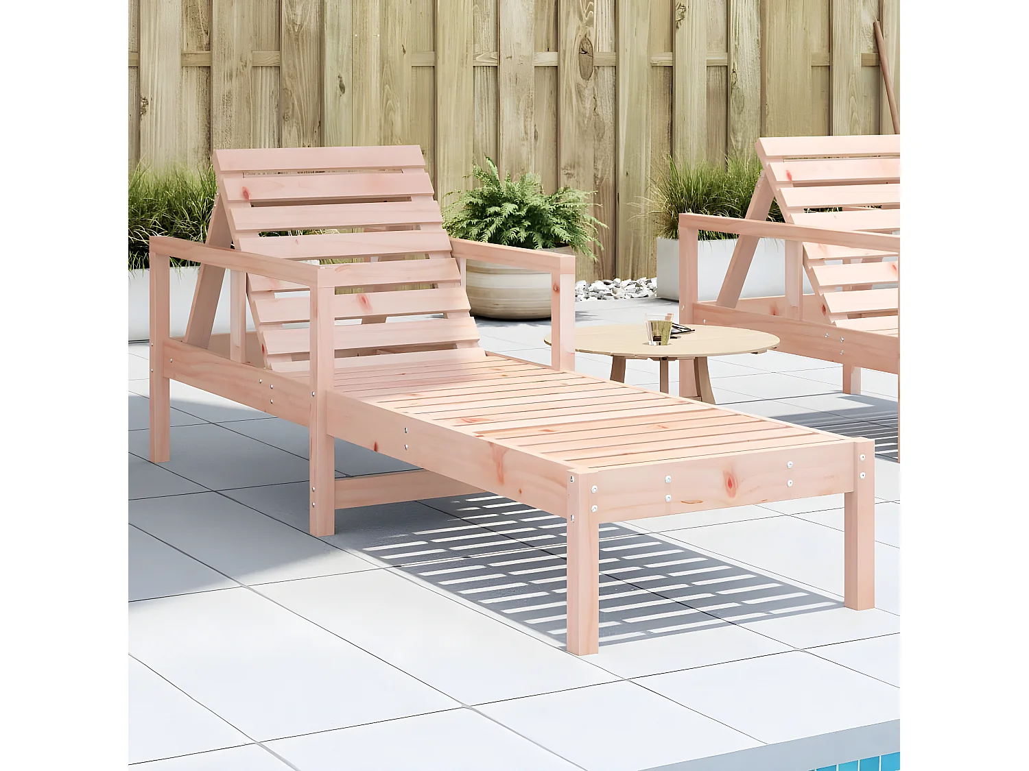 Bain de soleil 199,5x62x55 cm bois massif de douglas FR29765