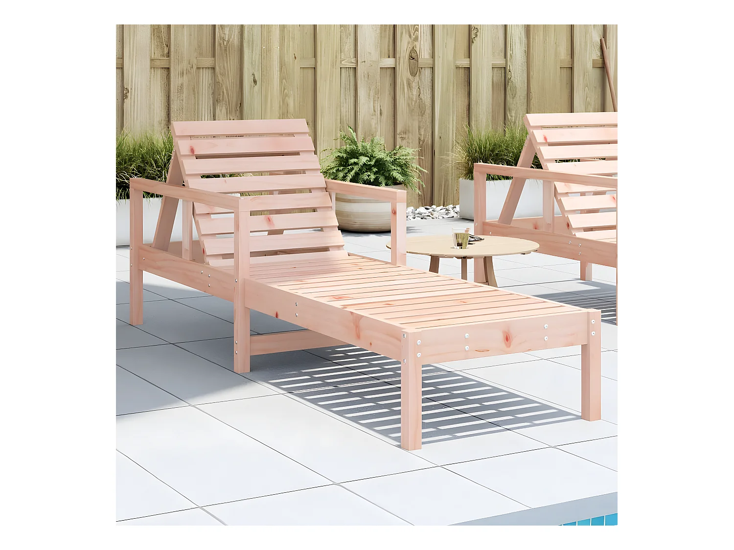 Bain de soleil 199,5x62x55 cm bois massif de douglas FR29765