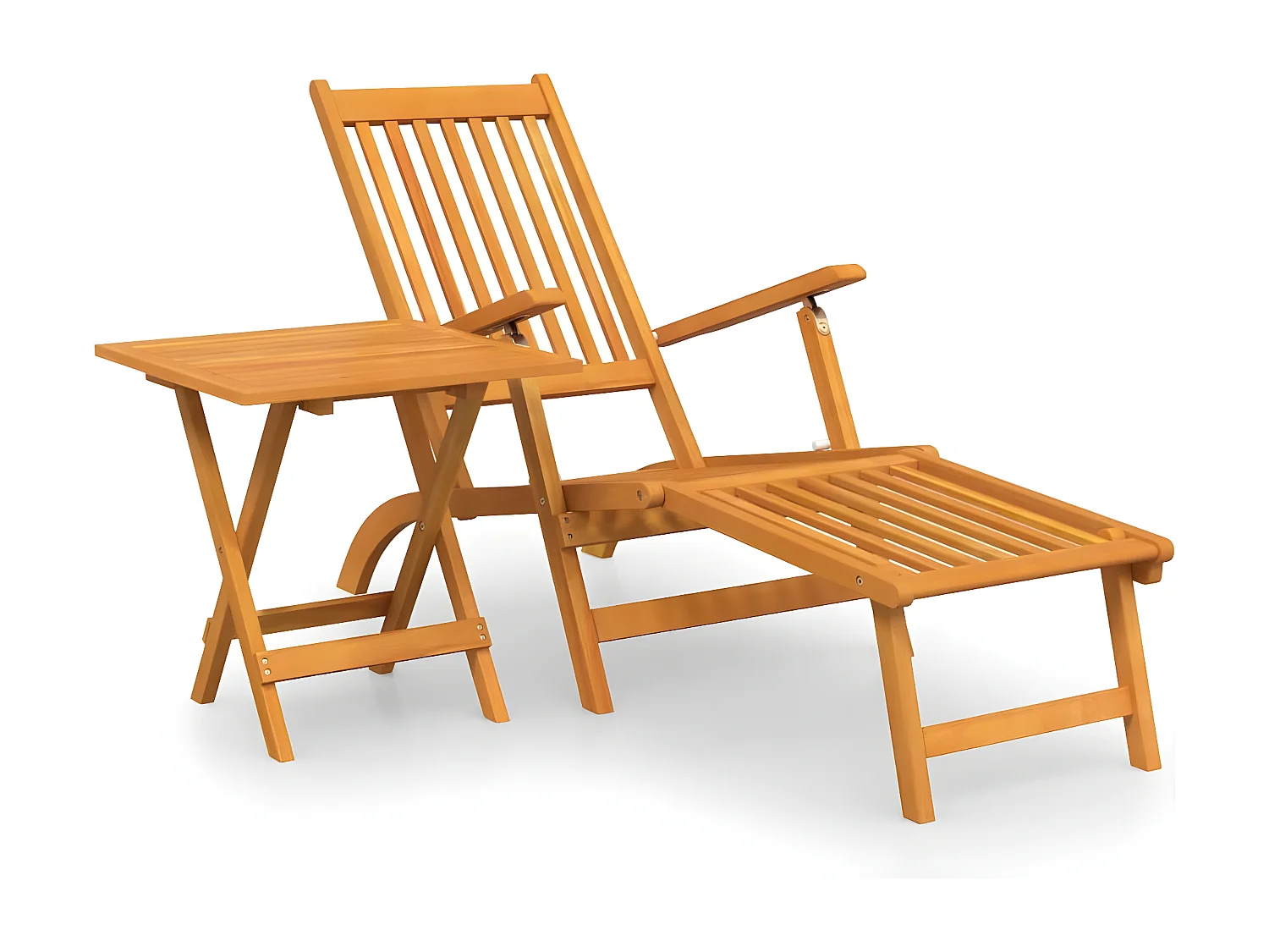 Terrasstoel met voetensteun en tafel massief acaciahout BE923255