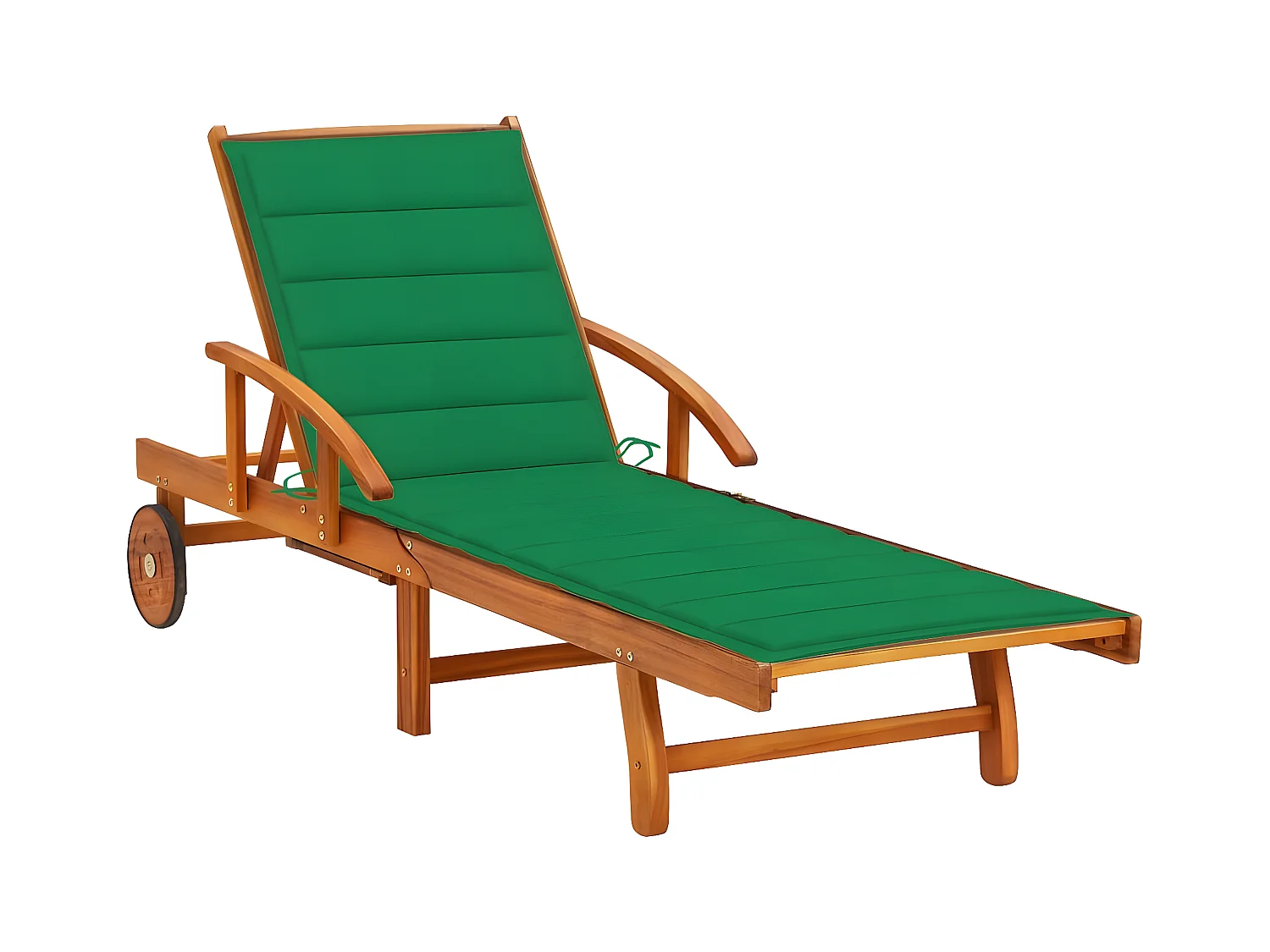 Bain de soleil de jardin avec coussin Bois d'acacia solide FR41366