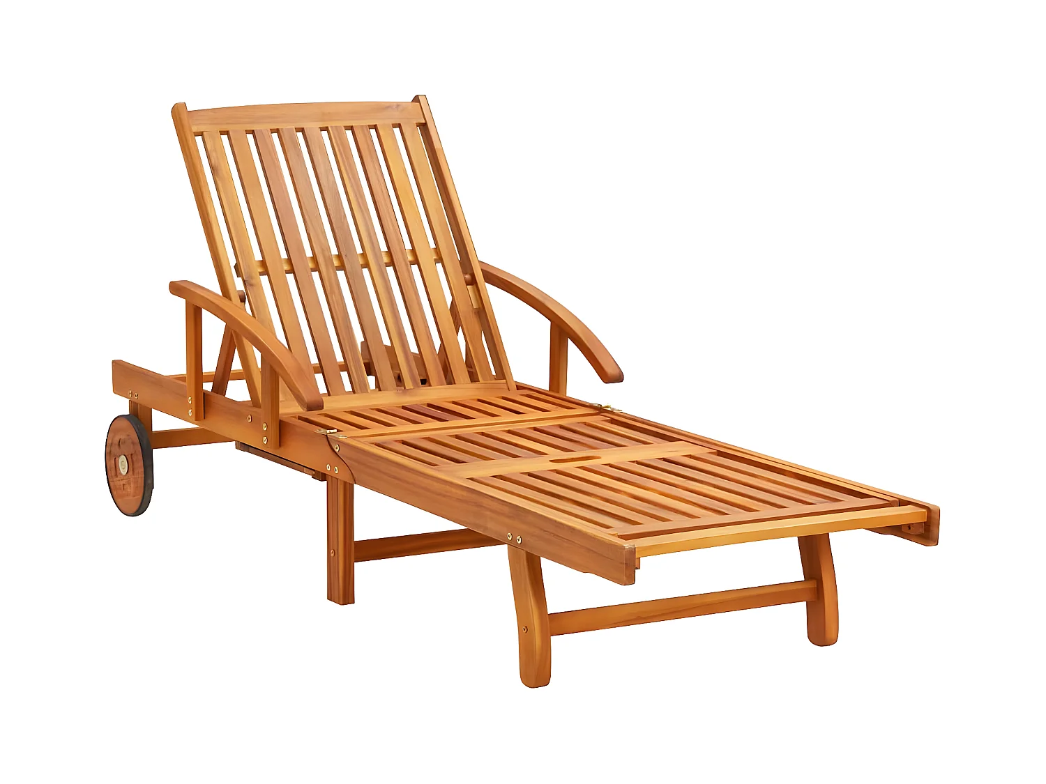 Tumbona de jardín con cojín madera maciza de acacia ES535875