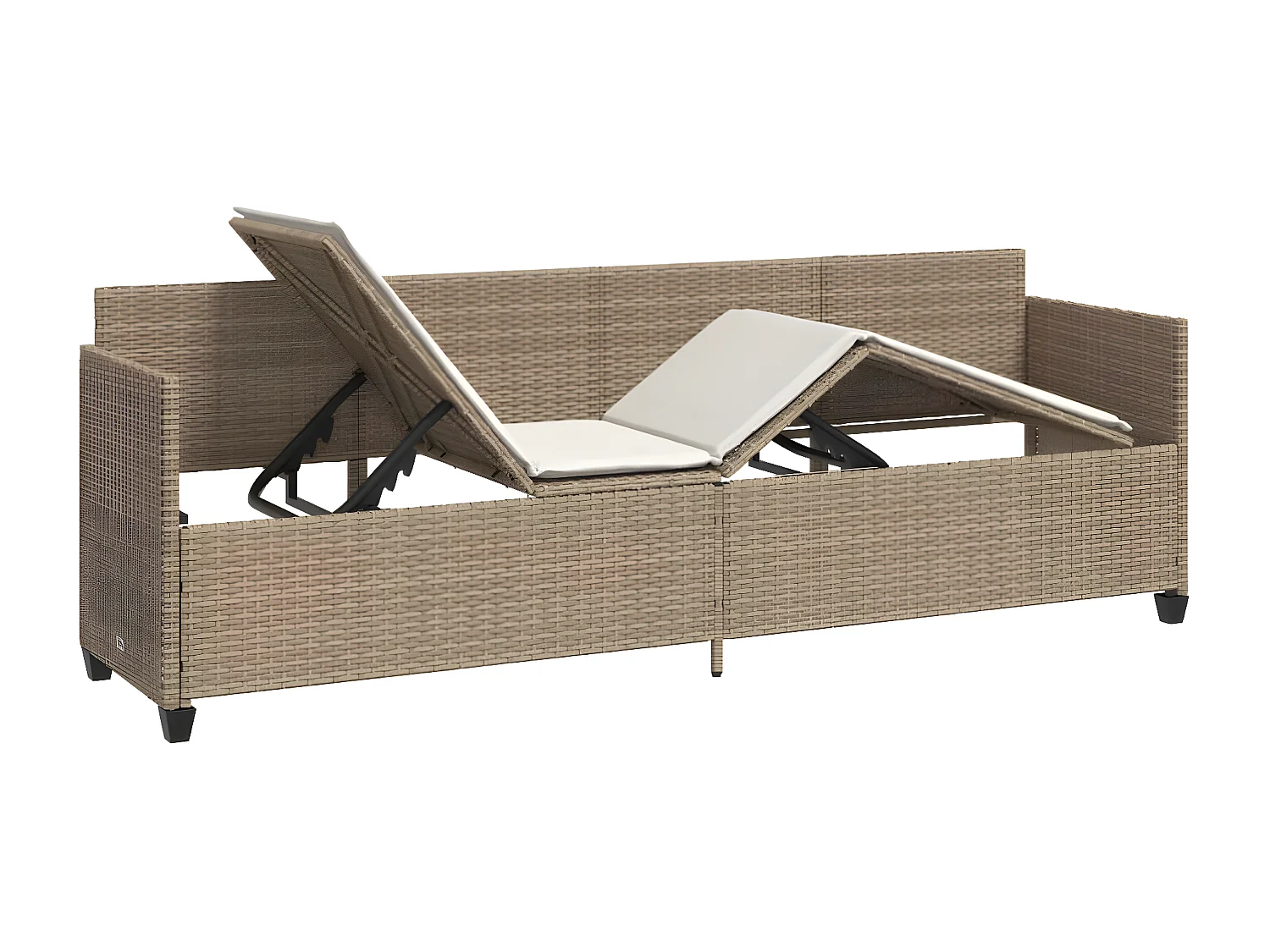 Tumbona con cojines ratán sintético beige ES336414