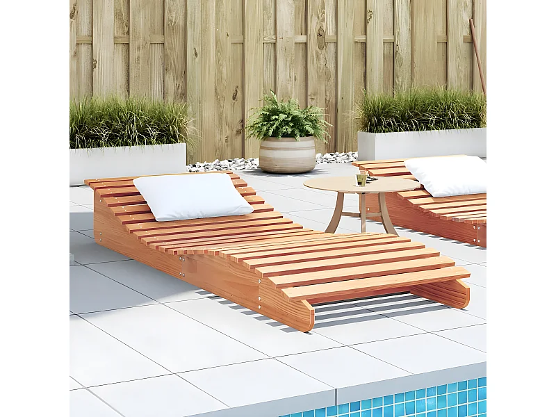 Bain de soleil cire marron 205x80x31,5 cm bois massif de pin FR16924