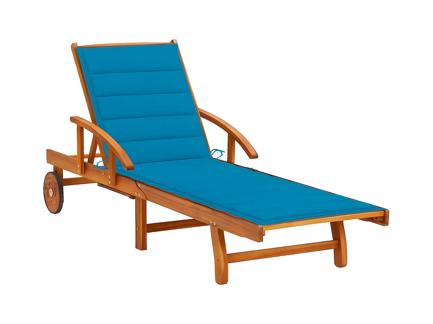Bain de soleil de jardin avec coussin Bois d'acacia solide FR72676