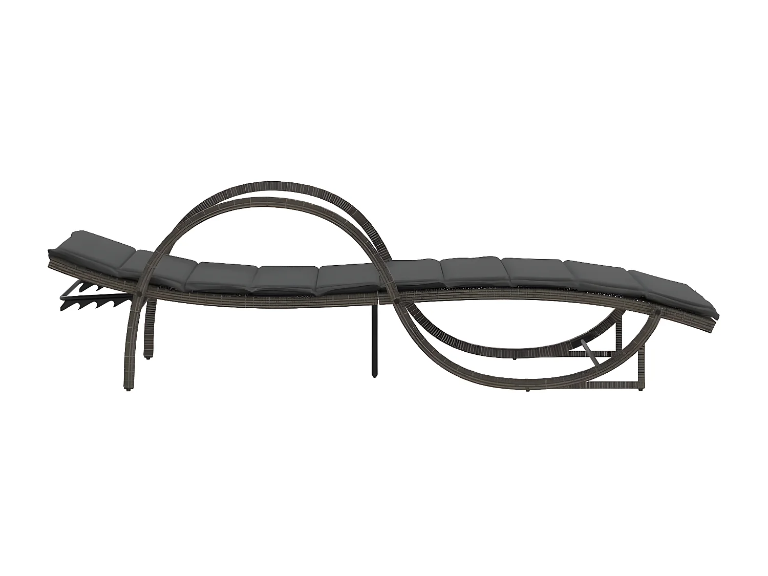 Lot de 2 Bains de soleil avec coussins gris résine tressée FR60796