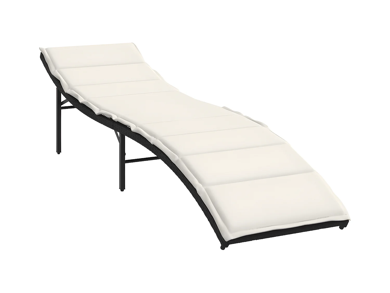 Lot de 2 Bains de soleil avec coussins noir résine tressée FR81611