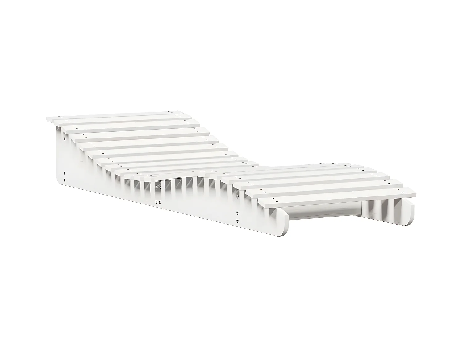 Bain de soleil blanc 205x70x31,5 cm bois massif de pin FR55401