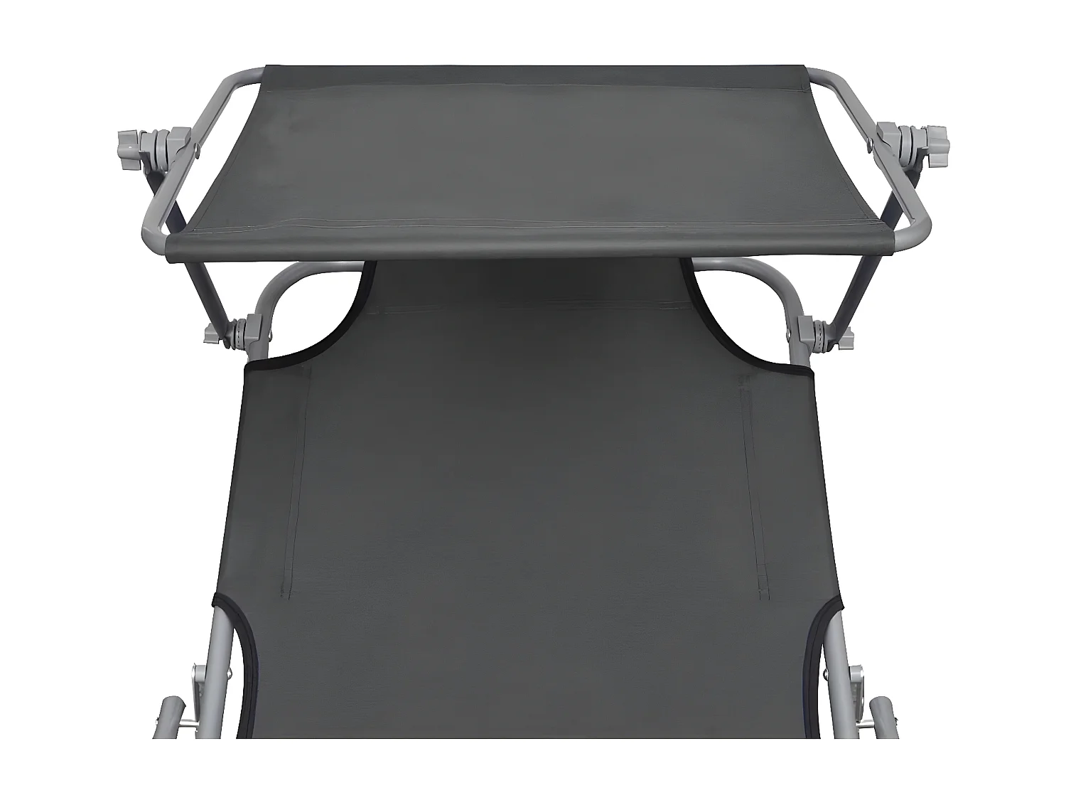 Bain de soleil pliable avec auvent Acier Gris FR12275