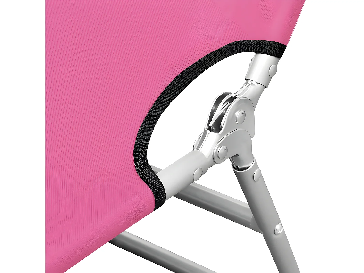 Ligbed inklapbaar met hoofdkussen staal magenta BE326313