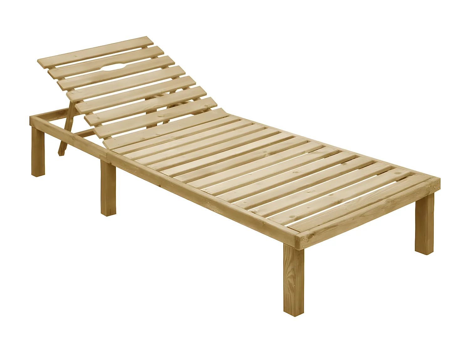 Bain de soleil avec coussin carreaux gris Bois de pin imprégné FR13527