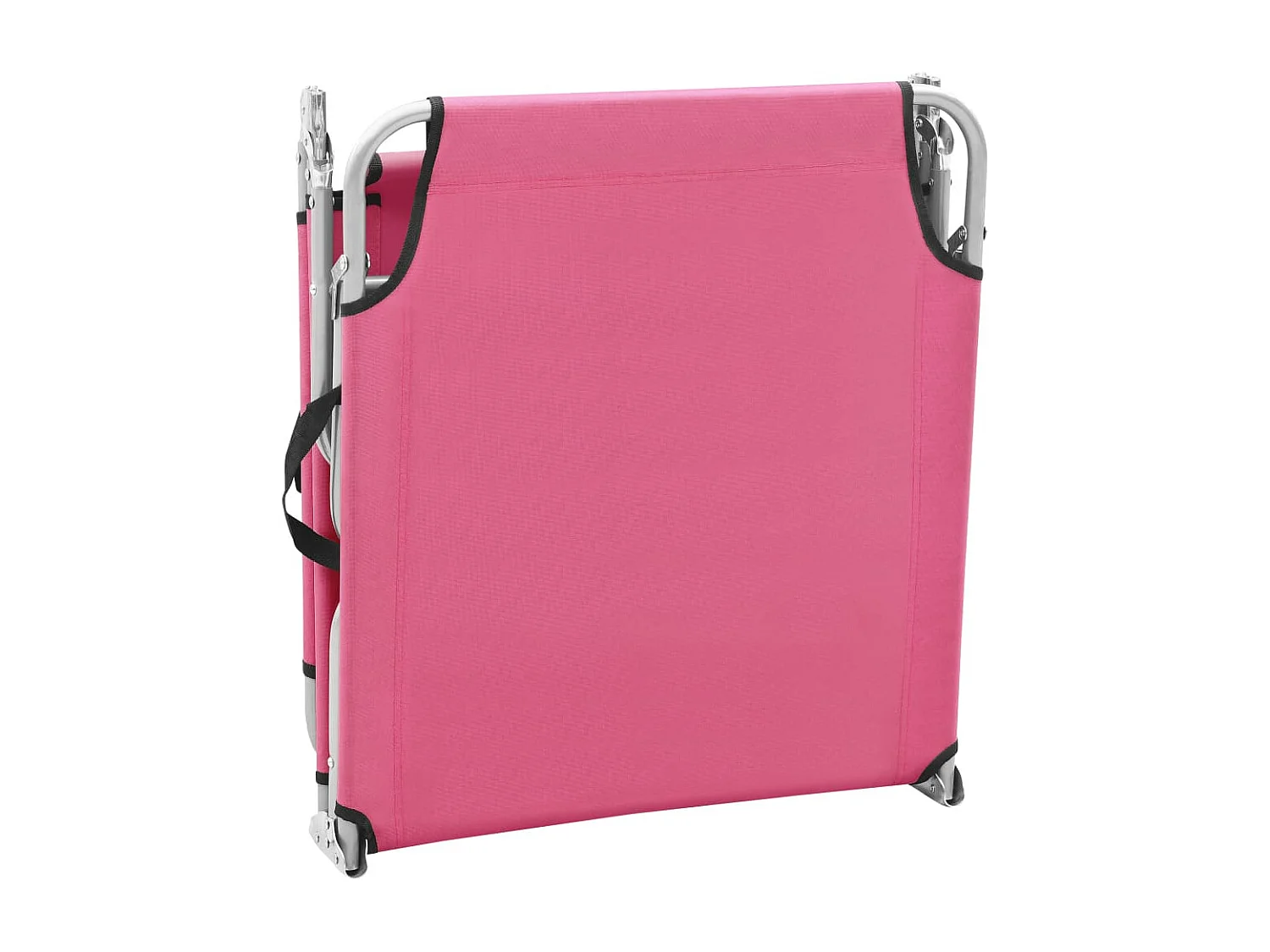 Bain de soleil pliable acier et tissu rose FR92200