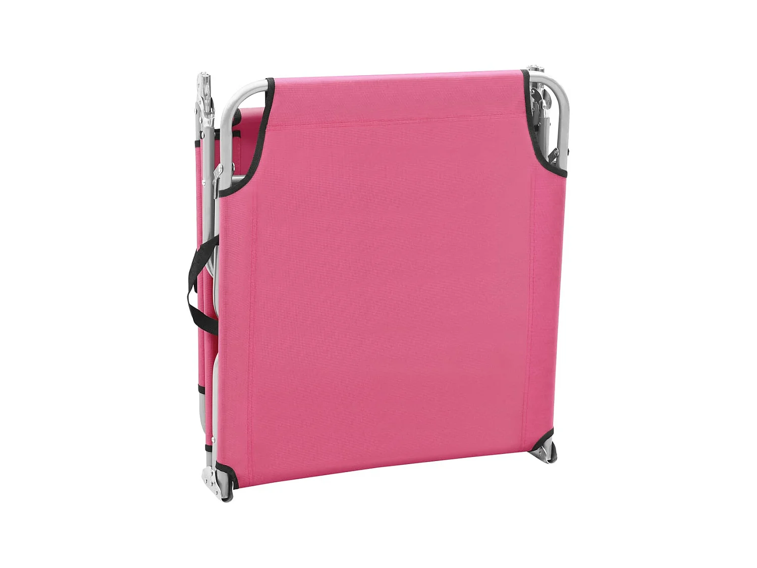 Ligbed inklapbaar staal en stof roze BE988104