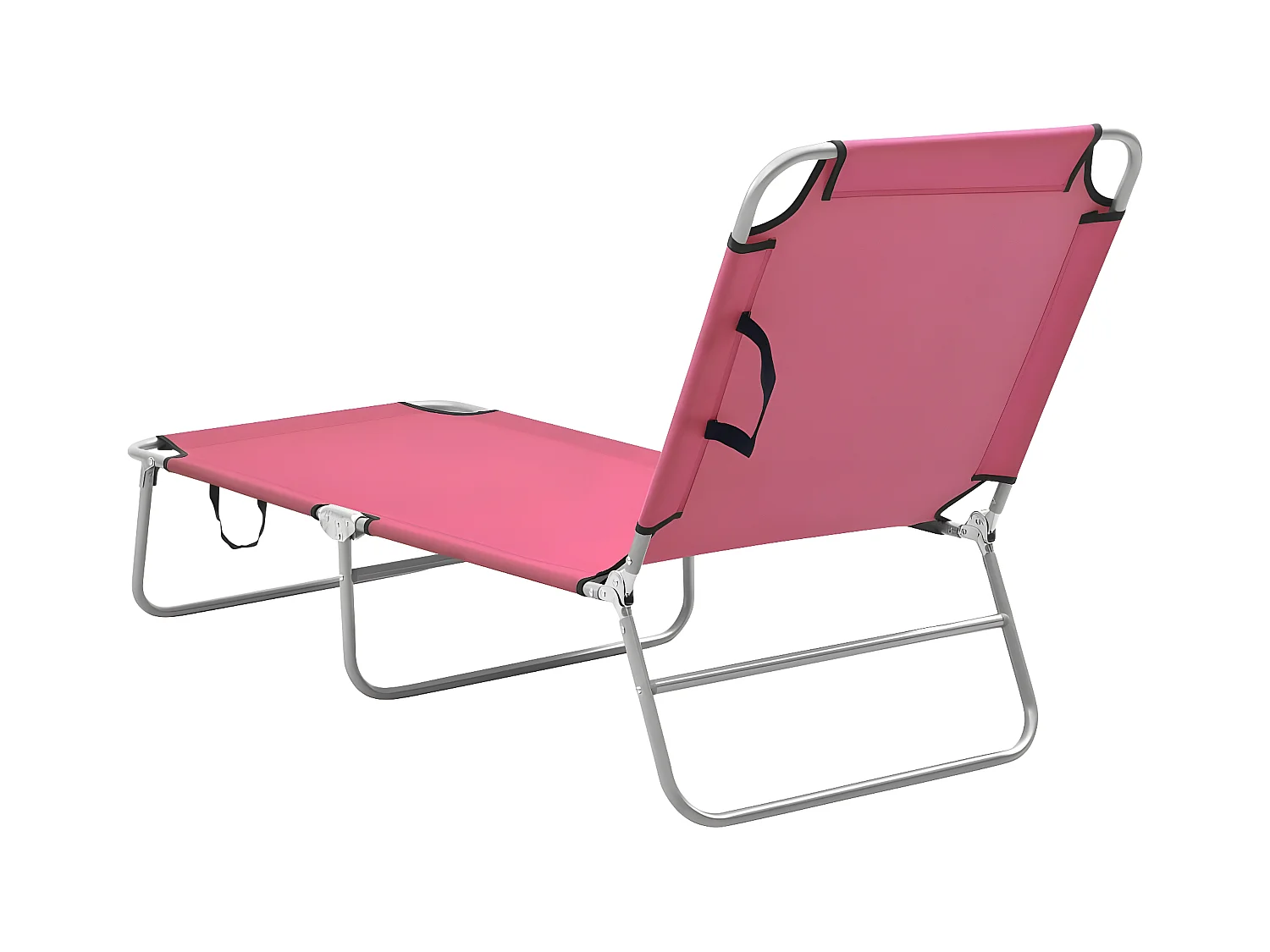 Ligbed inklapbaar staal en stof roze BE988104